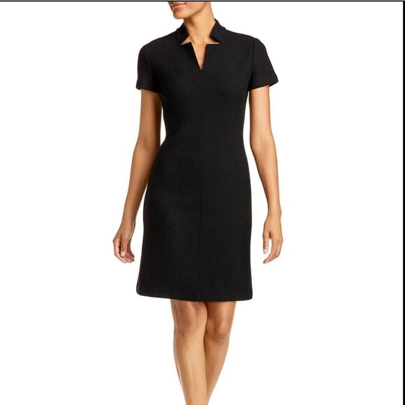Nwot St. John Black Mini Boucle Dress
